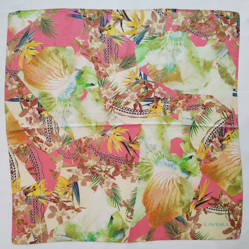 Lavinia | 26x26" Square‎ Silk Scarf